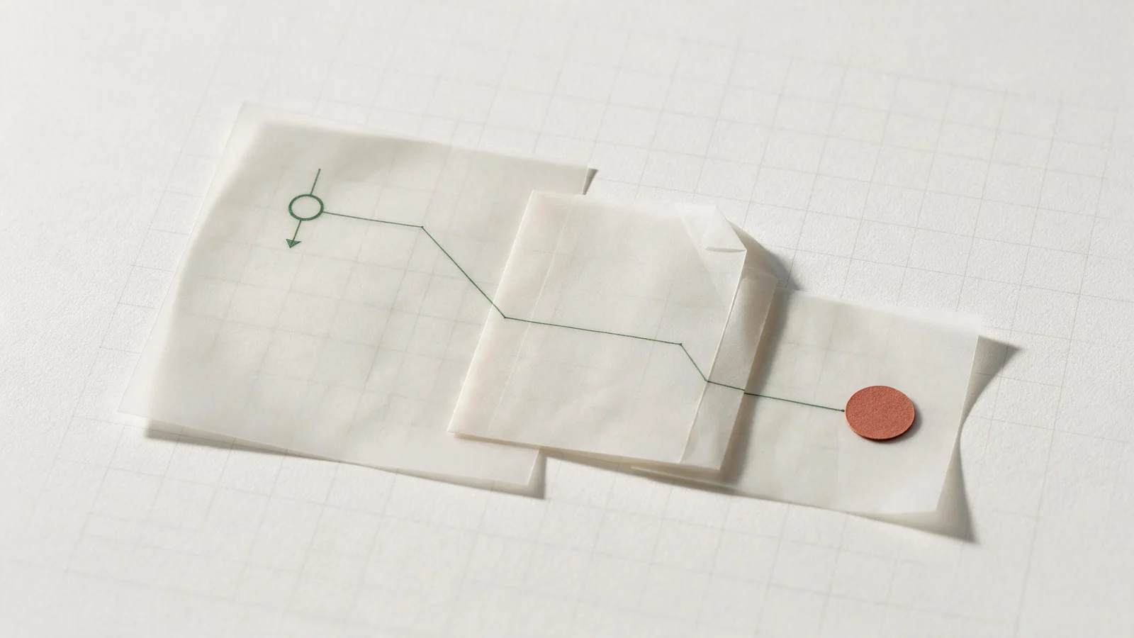 Abstract illustration of a path from search to a website and a customer inquiry; not actual client data
